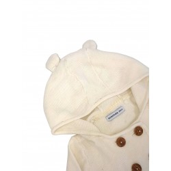 Reserved kids white color sweater with hood, front buttons UD374-01X